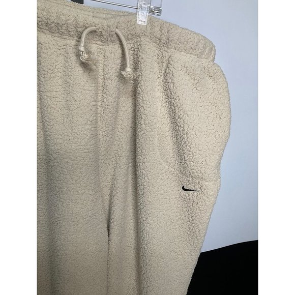 2xl XXL Mens Nike Beige Sherpa Track Pants RARE ThermaFit - Picture 3 of 8